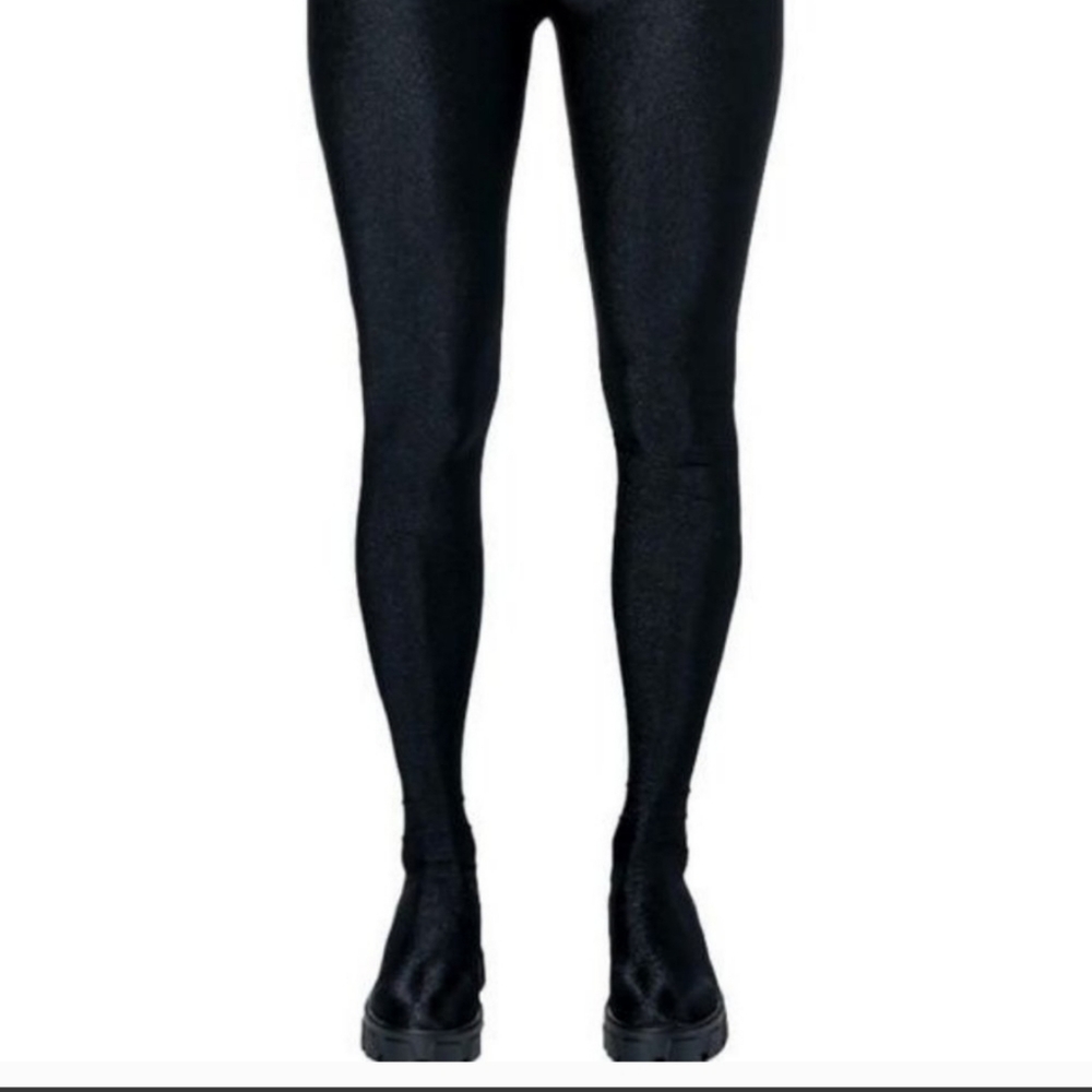 Miz Flat Pant Boot: FlatPlatform Lug Sole ShinyStretch Biker Sheggings